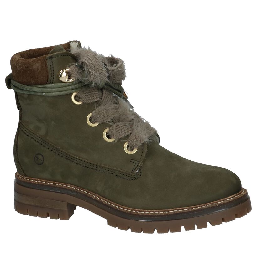 Olijfgroene Boots met Wol Tamaris in daim (226714)