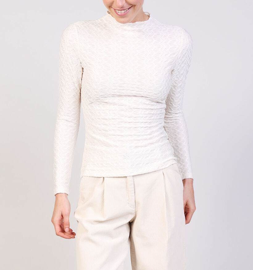 Vila Sagara Zwarte T-shirt Vila Beige T-shirt voor dames (365595)