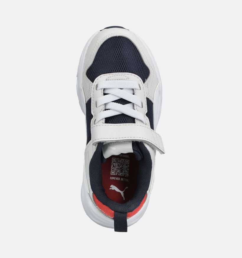 Puma Trinity Baskets basses en Blanc/Blue fonc&eacute; pour gar&ccedil;ons (380815) - pour semelles orthop&eacute;diques