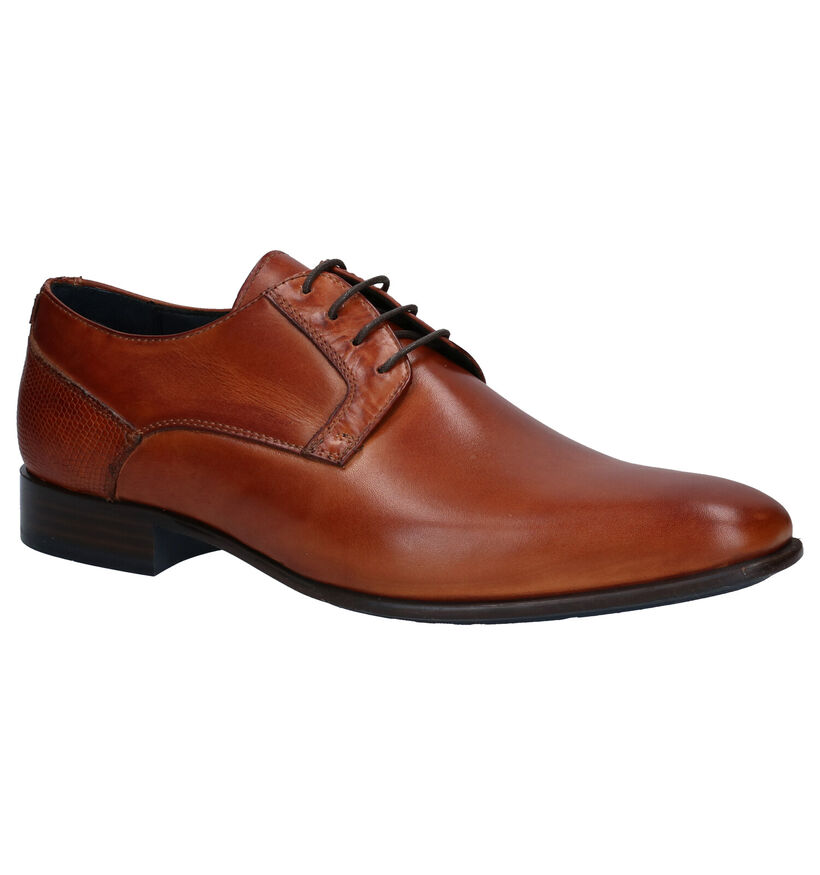 Via Borgo Cognac Veterschoenen in leer (279953)