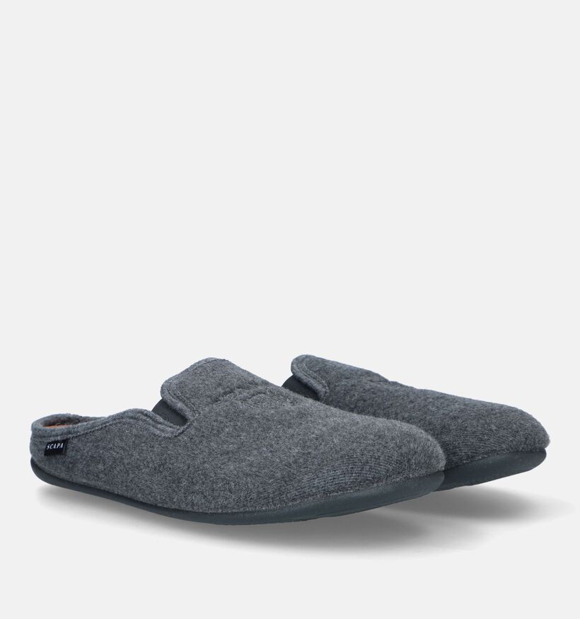 Scapa Pantoufles ouvertes en Gris pour hommes (333391) - pour semelles orthopédiques