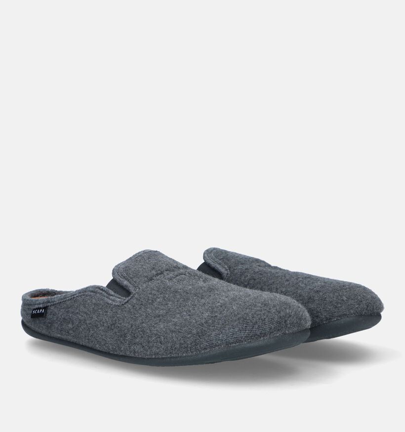 Scapa Pantoufles ouvertes en Gris foncé pour hommes (333391) - pour semelles orthopédiques