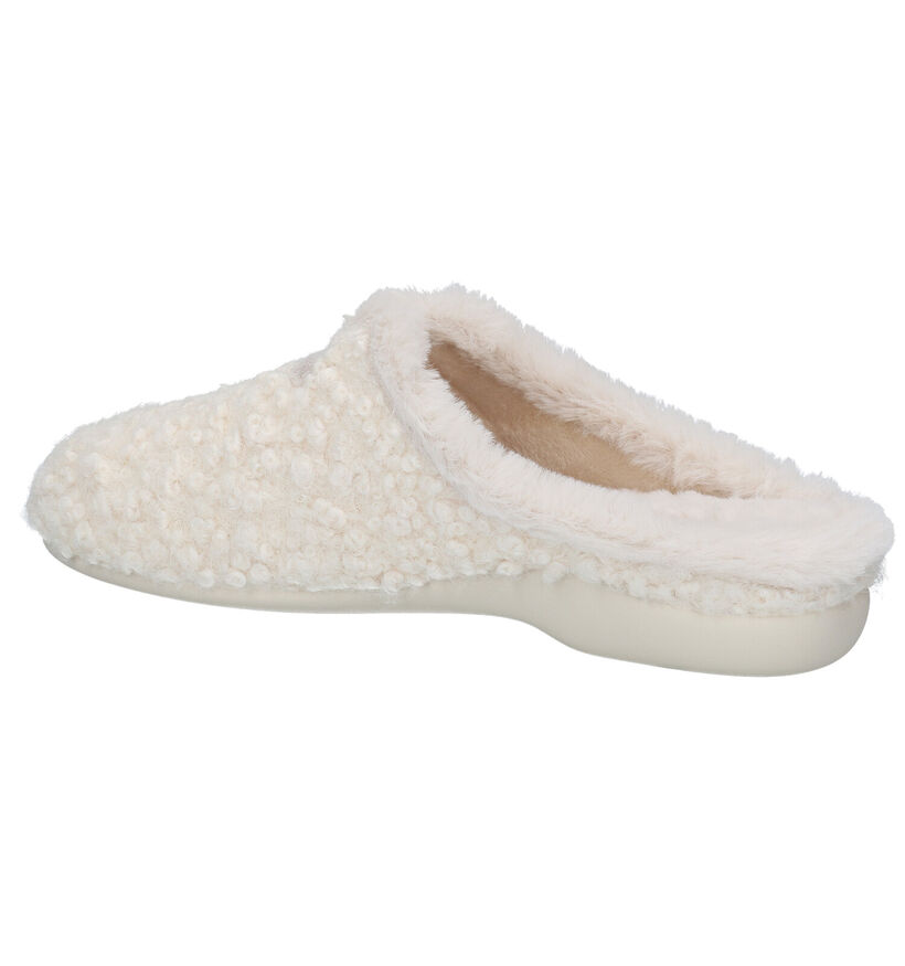 River Woods Ecru Pantoffels in faux fur (281925)