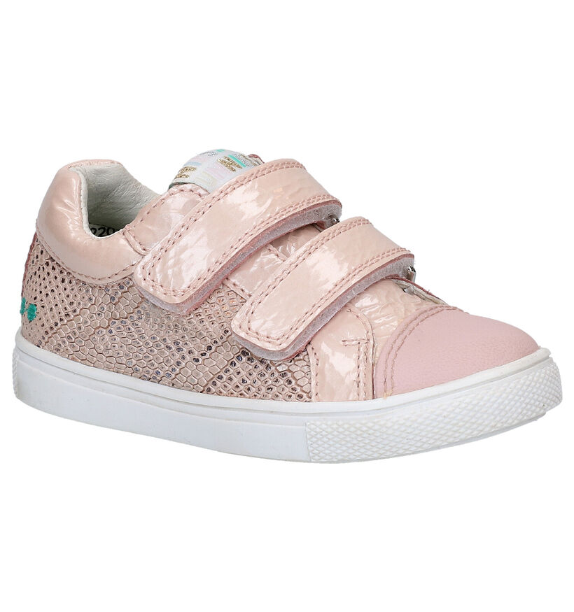 Bunnies Loetje Louw Witte Velcroschoenen in leer (275277)