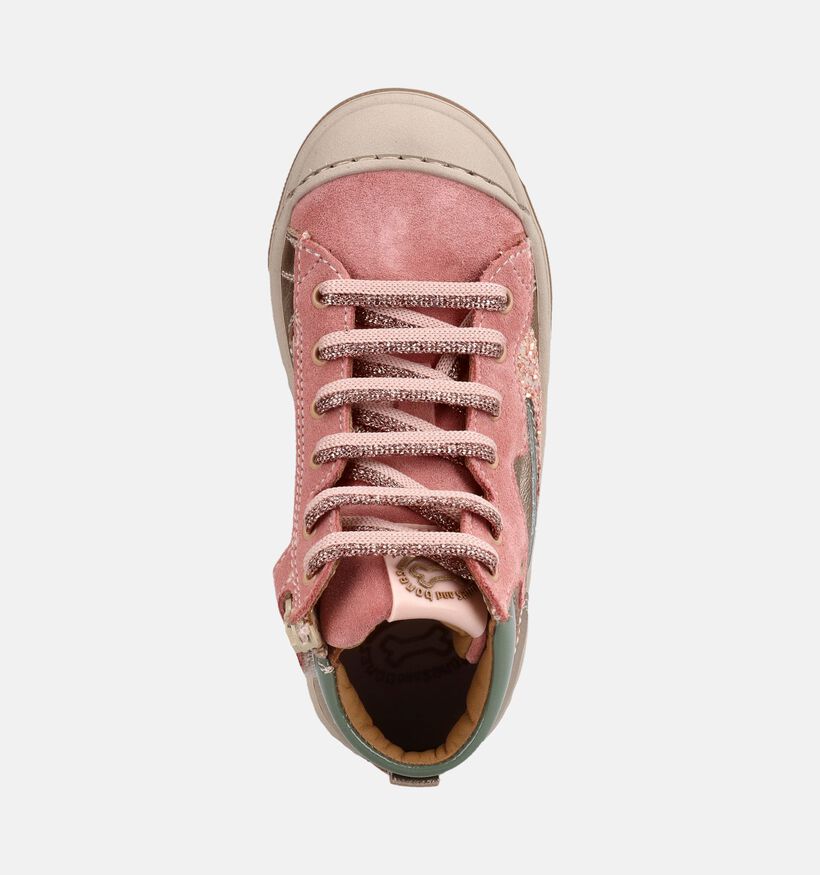 STONES and BONES Dalis Boots &agrave; lacets en Rose pour filles (381401) - pour semelles orthop&eacute;diques