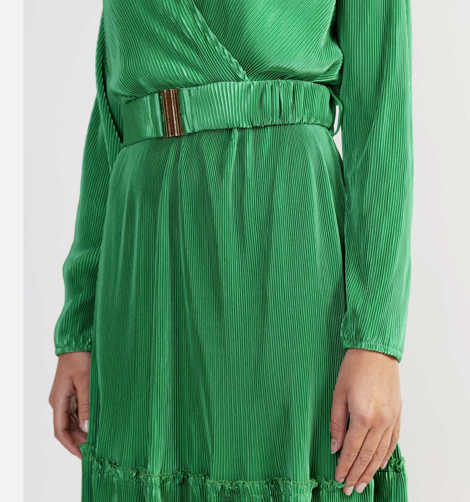 Groene plisse jurk on sale