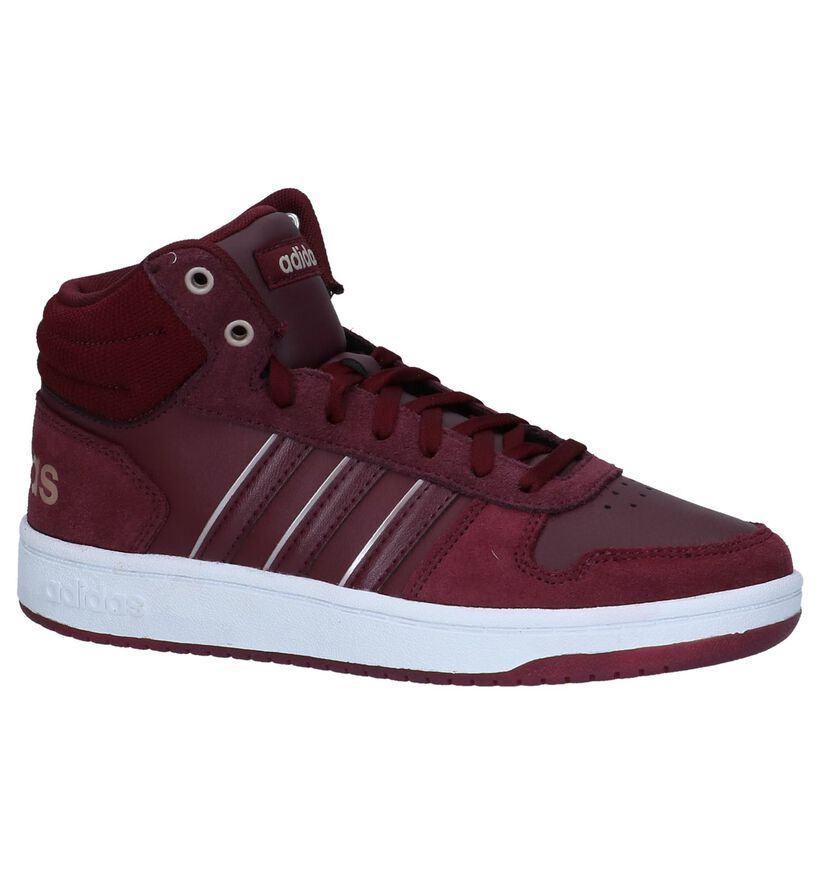 adidas Hoops 2.0 Mid Nude Sneakers in daim (252570)