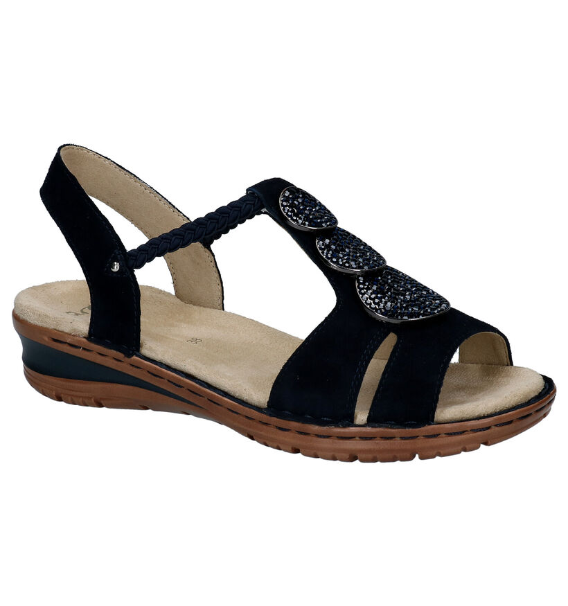 Ara Blauwe Sandalen in daim (288977)