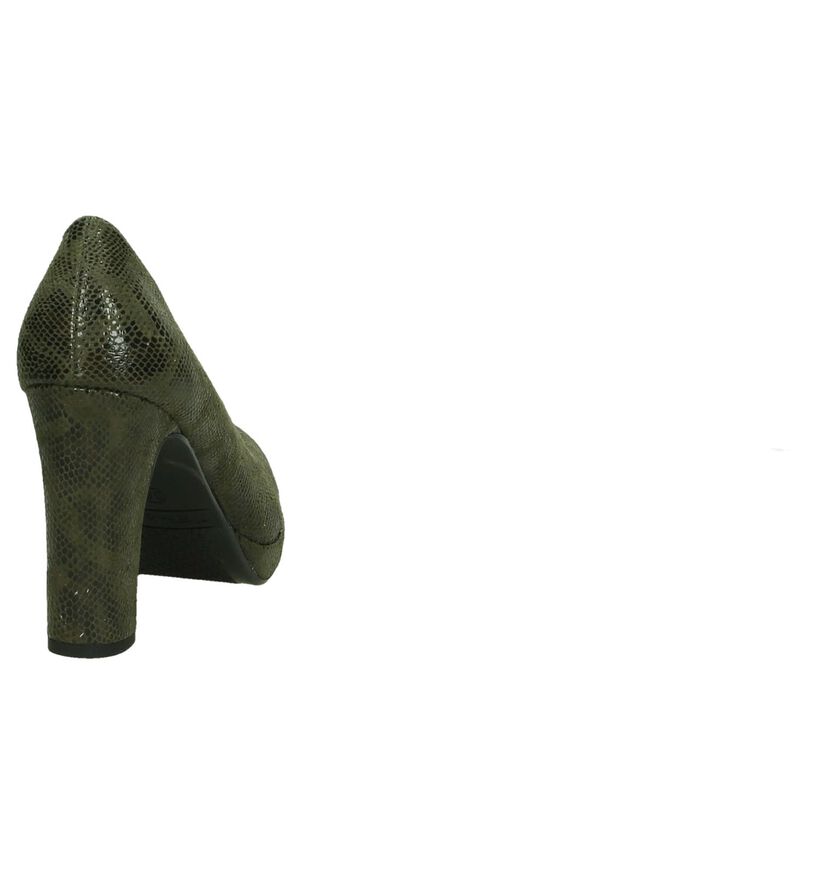 Tamaris Escarpins classique en Vert olive en textile (202562)