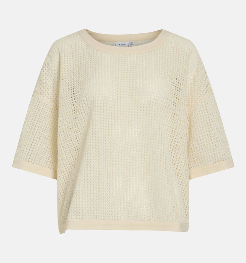Vila Schamin T-shirt en Écru pour femmes (354075)