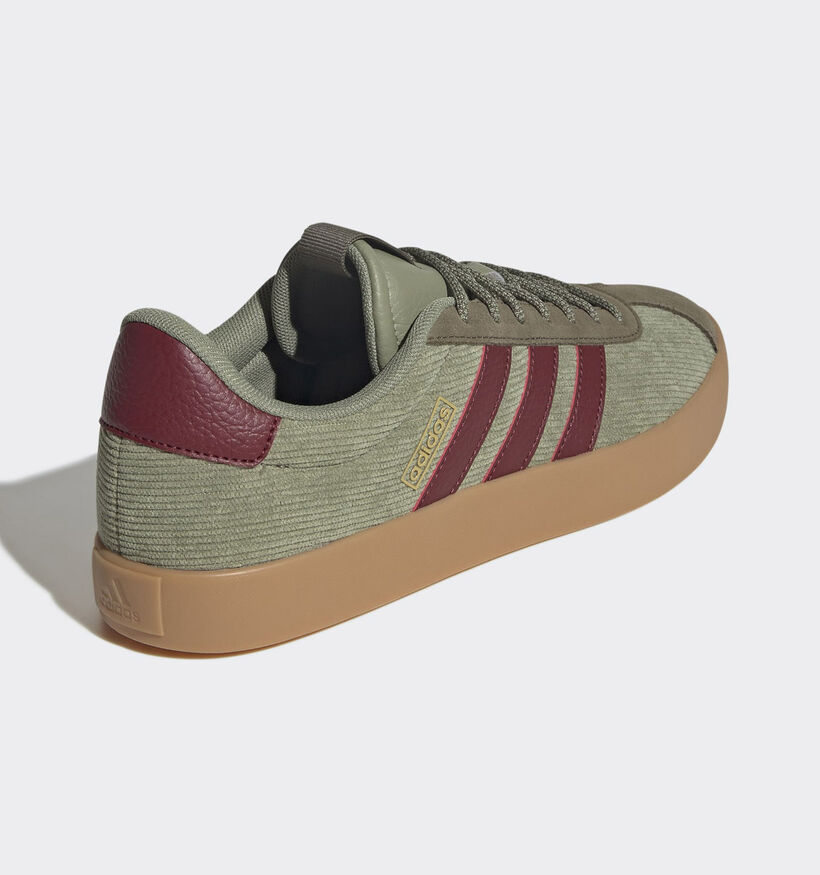 adidas VL Court 3.0 Baskets en Vert kaki/Bordeaux pour hommes (365422) - pour semelles orthopédiques