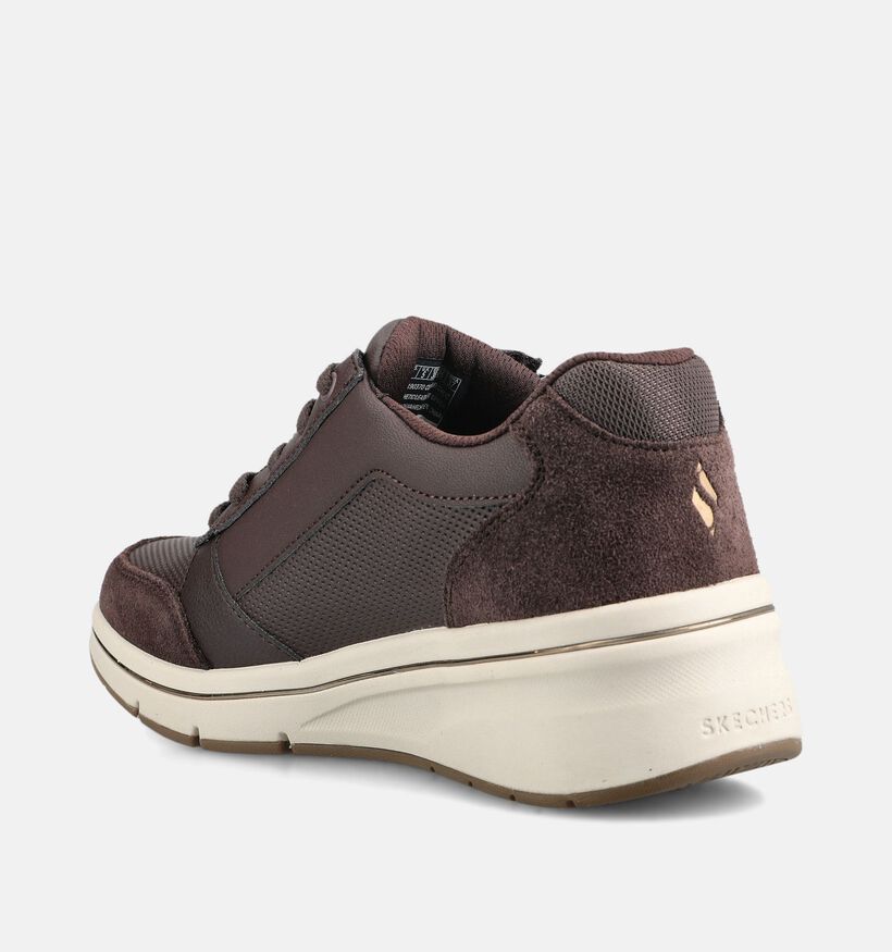 Skechers Billion Flex Luxe Donkerbruine Sneakers voor dames (376927) - geschikt voor steunzolen