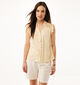 Mexx Linen Mix Slub Gele Mouwloze Blouse voor dames (368585)