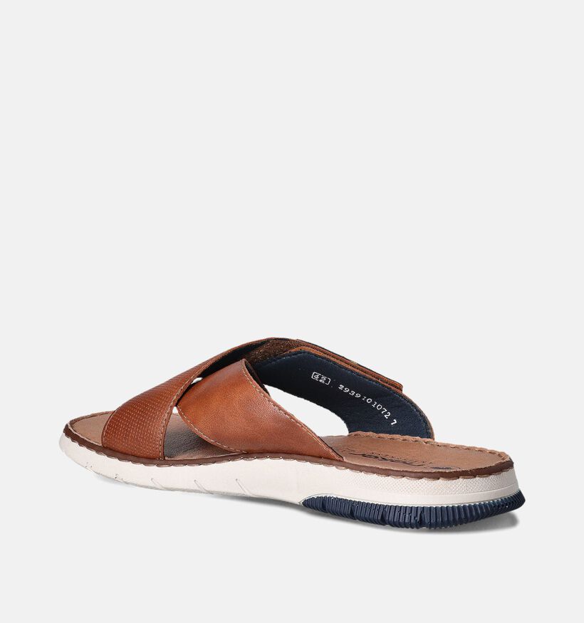 Rieker Nu-pieds casual en Camel pour hommes (354824)