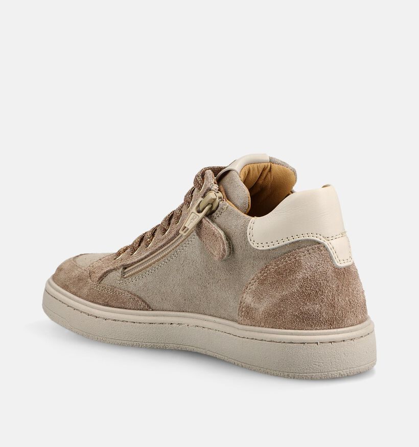 STONES and BONES India Donkerbeige Schoenen met Veter en Rits voor meisjes (378204) - geschikt voor steunzolen