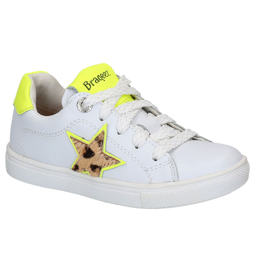 Braqeez Leigh Lowies Witte Lage Sneakers in leer (275291)