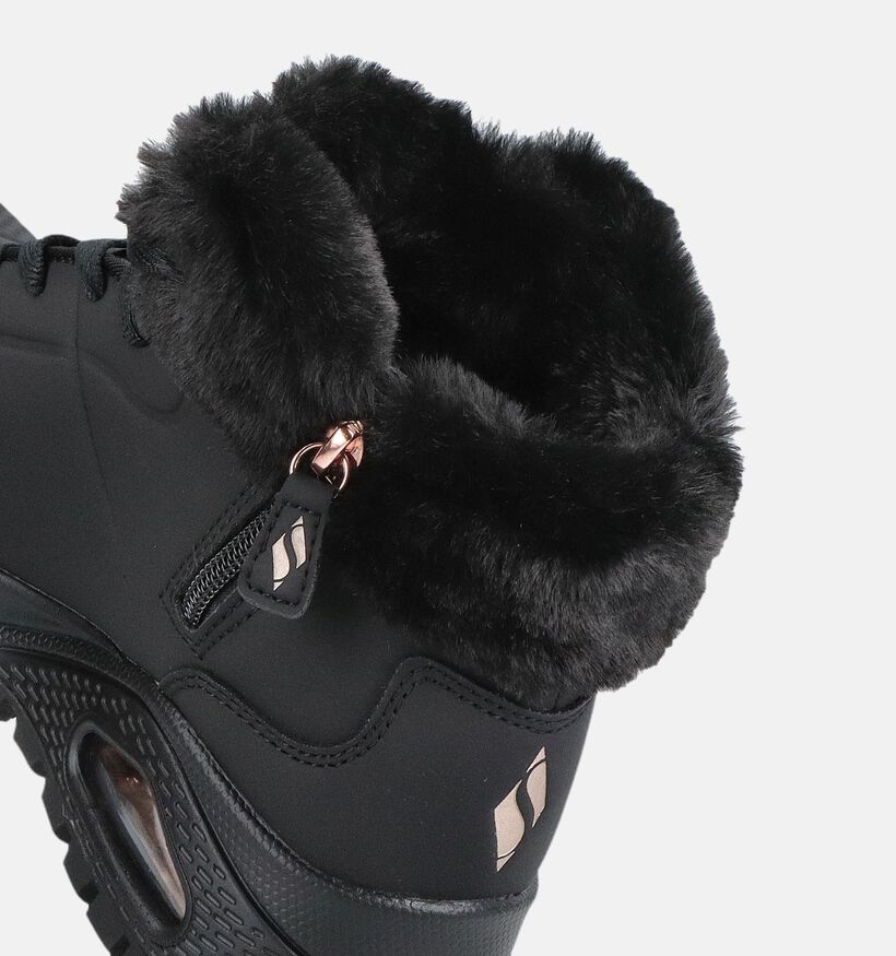 Skechers Uno Rugged Zwarte Boots met Veters en Rits voor dames (377977)