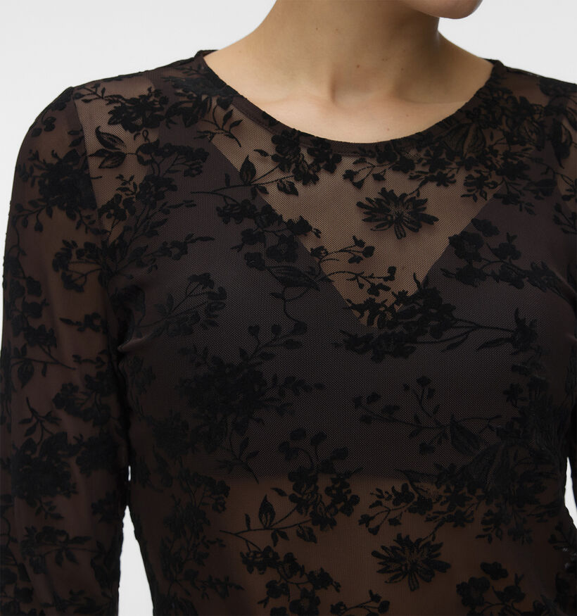 Vero Moda Flora Donkerbruine Mesh Top voor dames (381930)