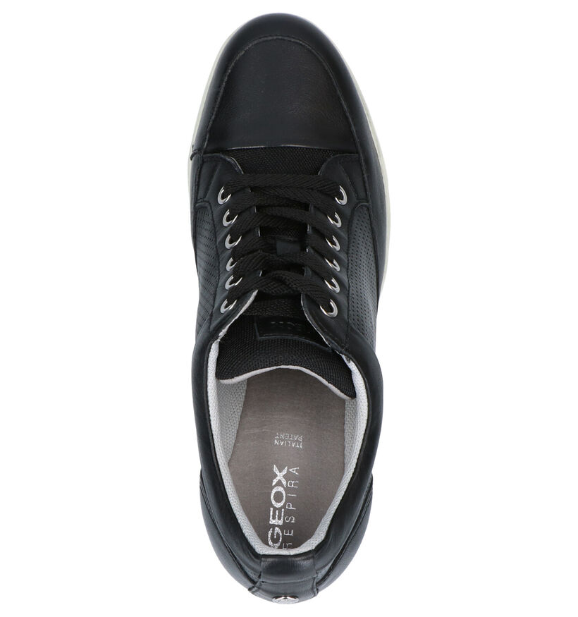 Geox Carum Zwarte Veterschoenen in leer (266859)