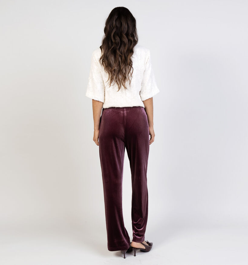 Pieces Bosella Velour Pantalon classique en Bordeaux pour femmes (365862)