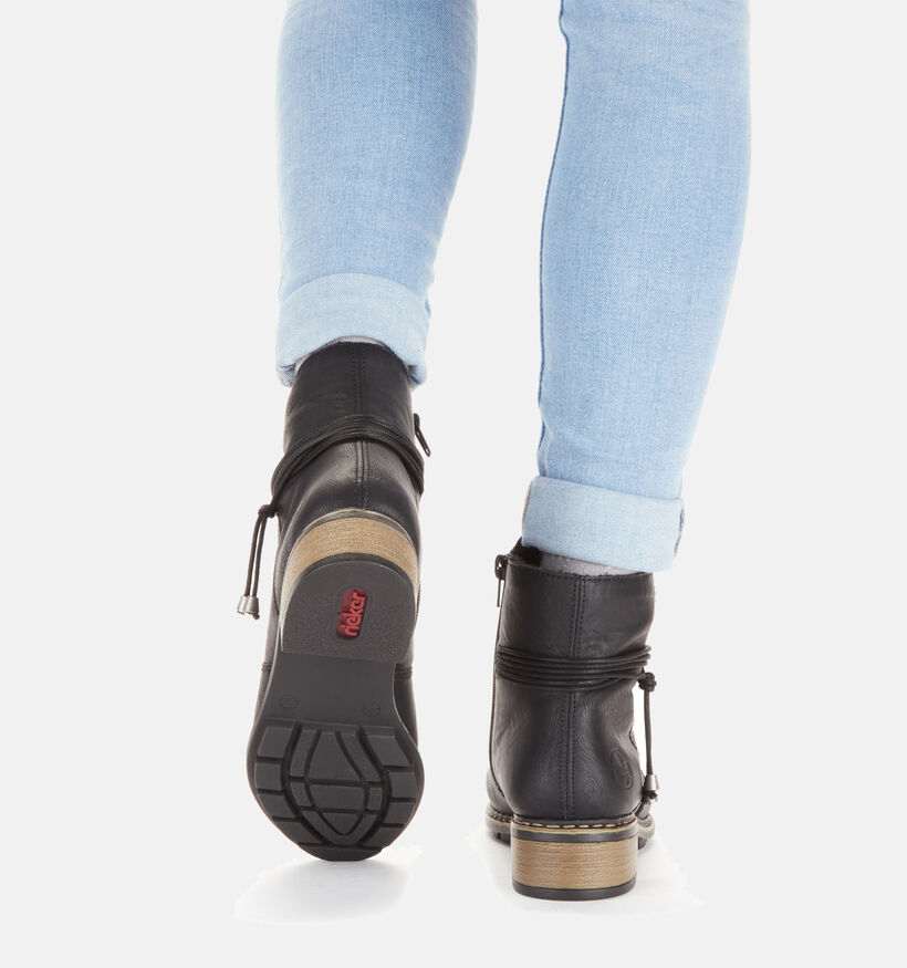 Rieker Bottines plates en Noir pour femmes (347433)