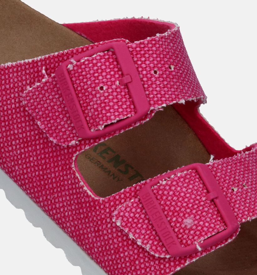 Birkenstock Arizona Rivet Logo Textile Rode Slippers voor dames (338038)