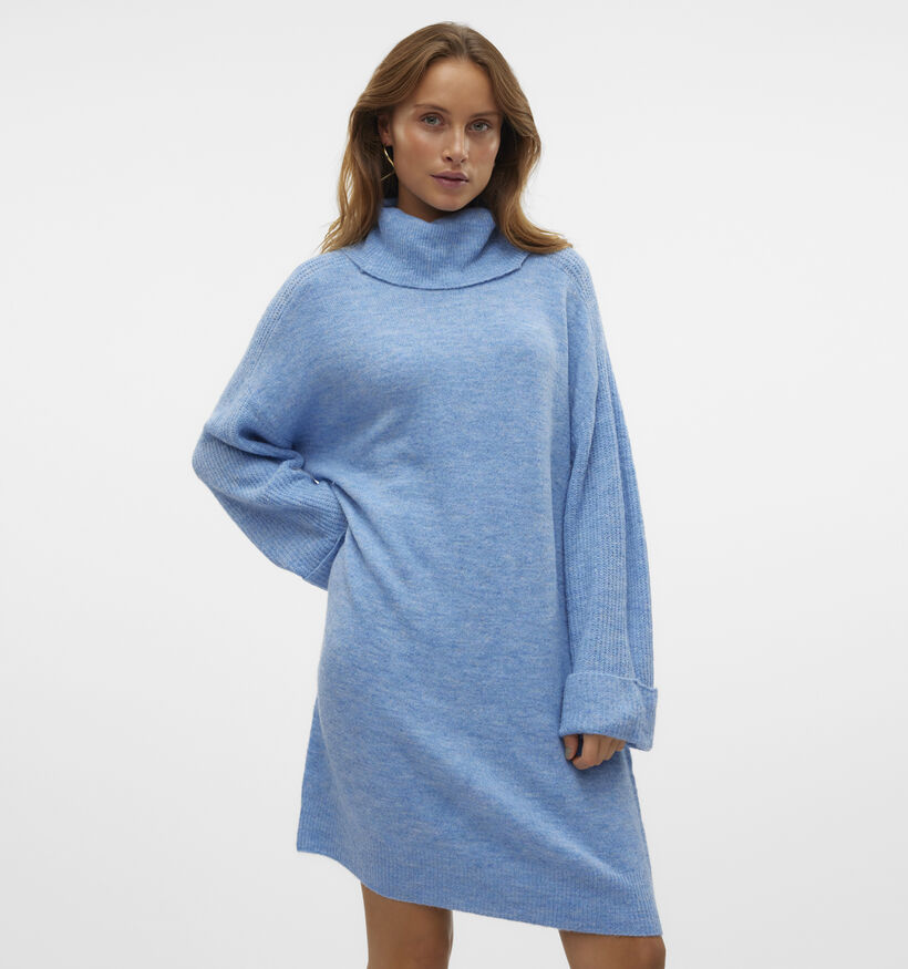 Vero Moda Jupiter Robe pull avec col roulé en Bleu pour femmes (346158)