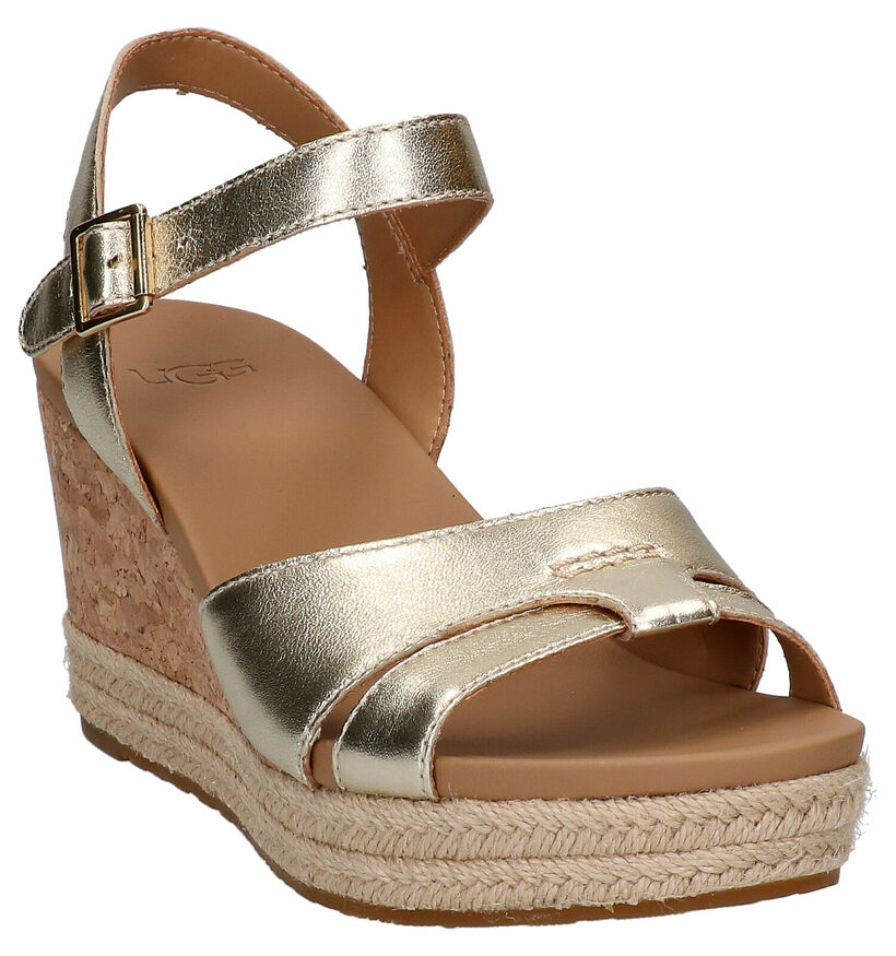 UGG Cloverdale Gouden sandalen in leer (266810)