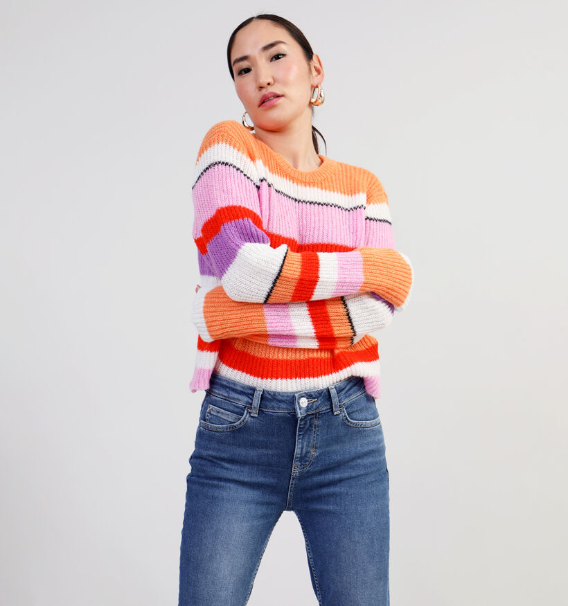 Pieces Brandon Roze Gestreepte trui voor dames (334069)