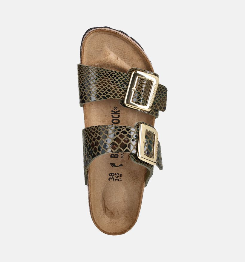 Birkenstock Sydney Cushion Buckle Snake/Bruine Slippers voor dames (360266)
