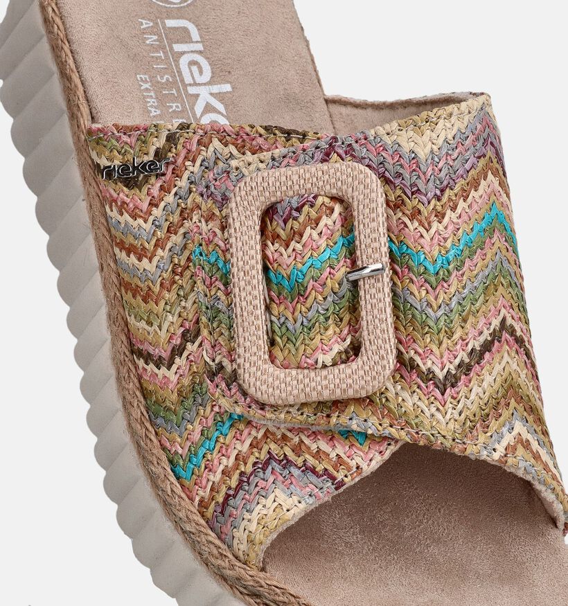 Rieker Nu-pieds compens&eacute;es en Beige pour femmes (370420)