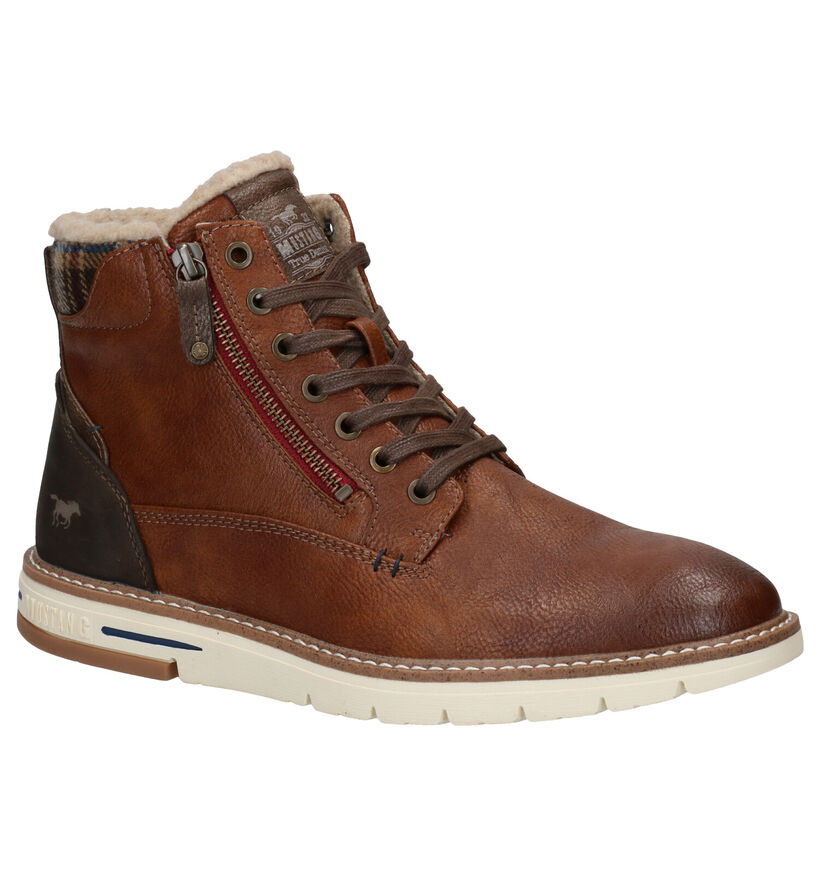 Mustang Cognac Bottines in kunstleer (280938)