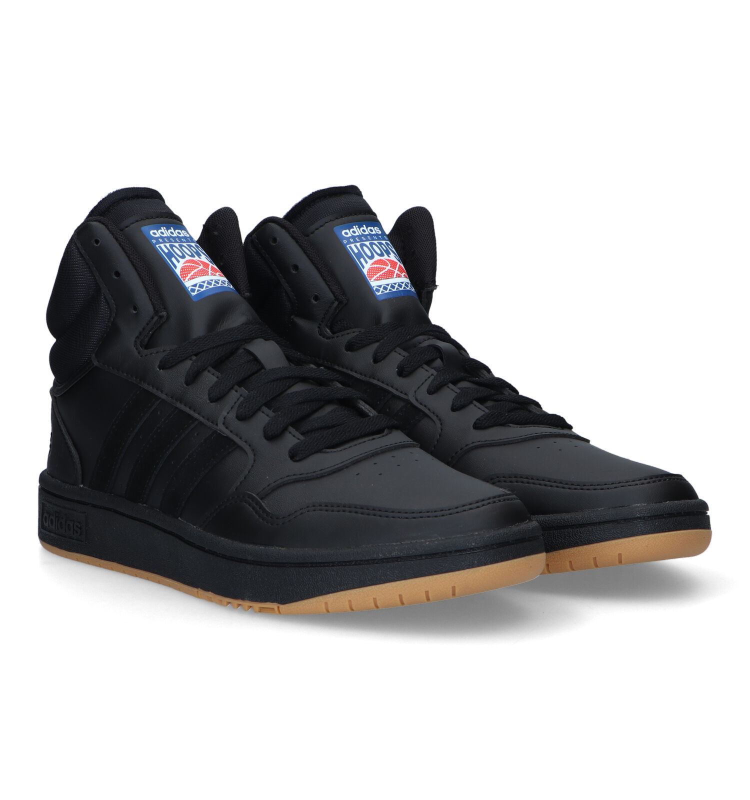 adidas Hoops 3.0 Mid Zwarte Sneakers | Heren Sneakers | Online op TORFS.BE