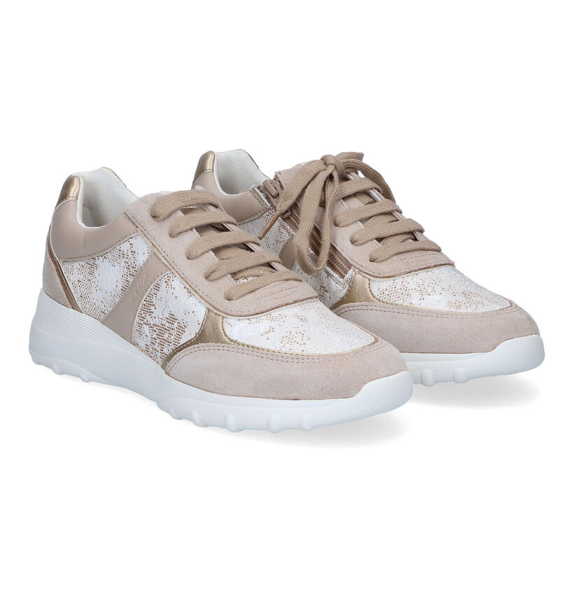Geox Alleniee Beige Sneakers in daim (311573)