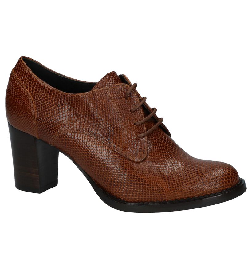 Zinda Veterschoenen met Hak Cognac in leer (227030)