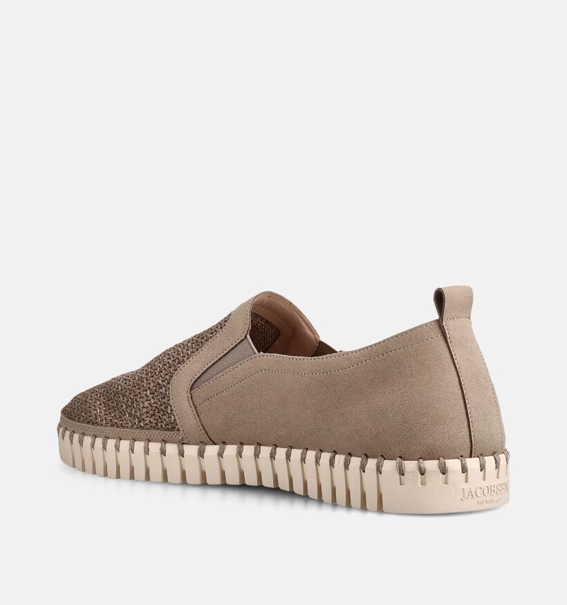 Ilse Jacobsen Chaussures &agrave; enfiler en Taupe pour hommes (372267) - pour semelles orthop&eacute;diques