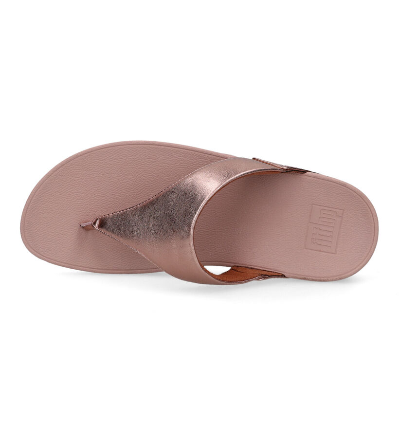 FitFlop Lulu Leather Toepost Tongs en Noir pour femmes (353633)