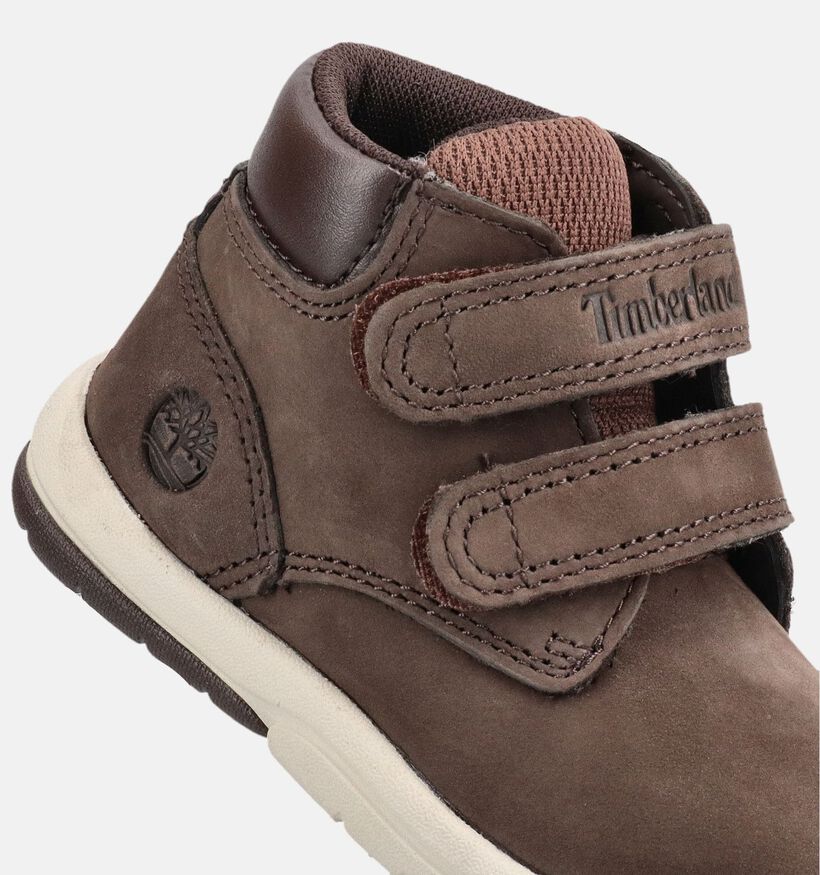 Timberland Toddle Tracks Mid Donkerbruine Boots met Velcro voor jongens, meisjes (377397) - geschikt voor steunzolen