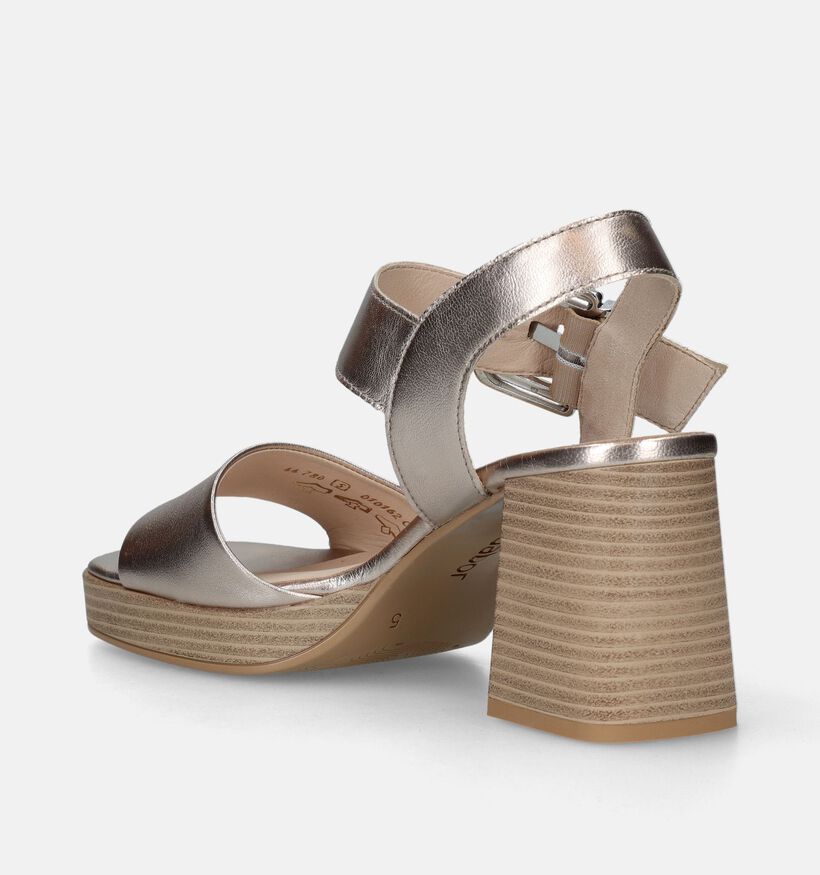 Gabor Best Fitting Sandales avec talon carré en Rose or pour femmes (339378)