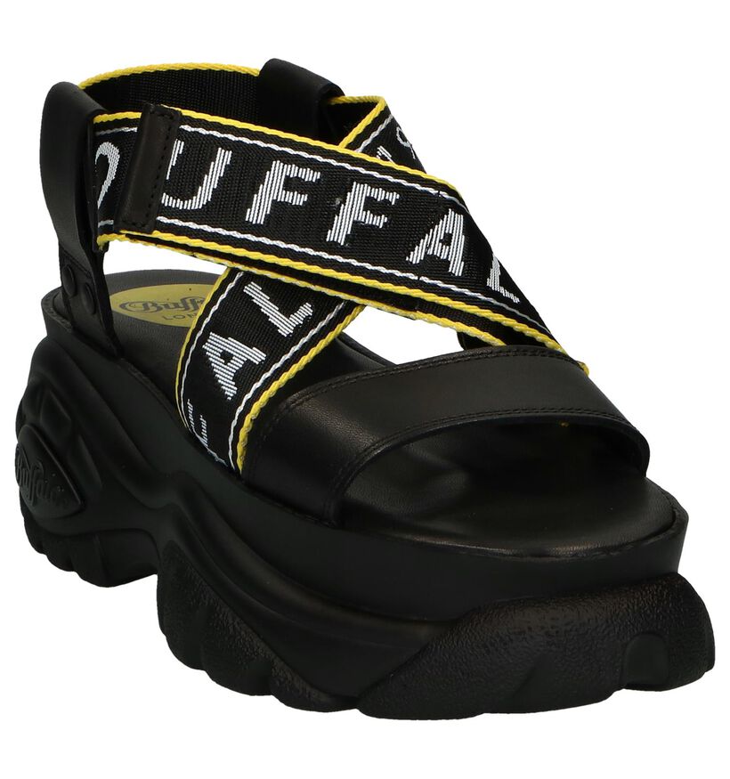 Zwarte Sandalen Buffalo London Bo in leer (240557)