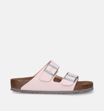 Birkenstock Arizona Slippers Pecan Birko-Flor Nubuck/Light Rose Birko-Flor Nubuck
