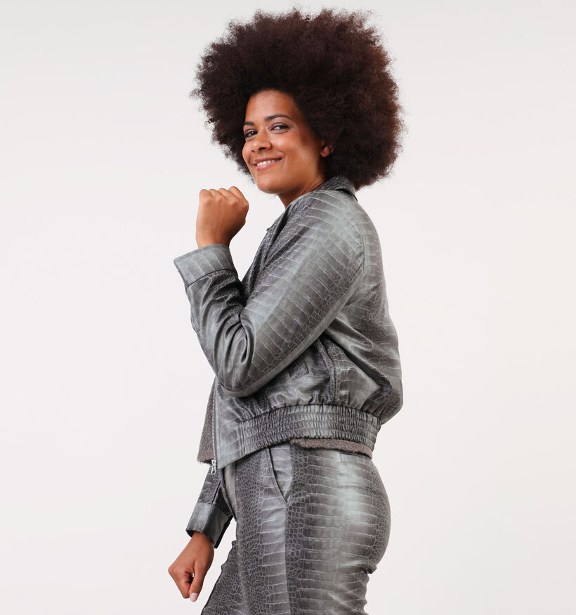 Minus Lilu Grijze Korte vest voor dames (348253)