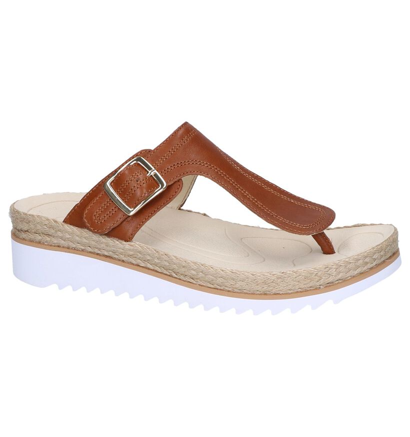 Cognac Teenslippers Gabor Best Fitting in leer (245585)