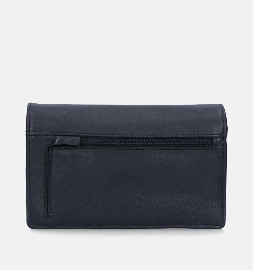 Euro-Leather Porte-monnaies zippé en Noir pour femmes (365193)