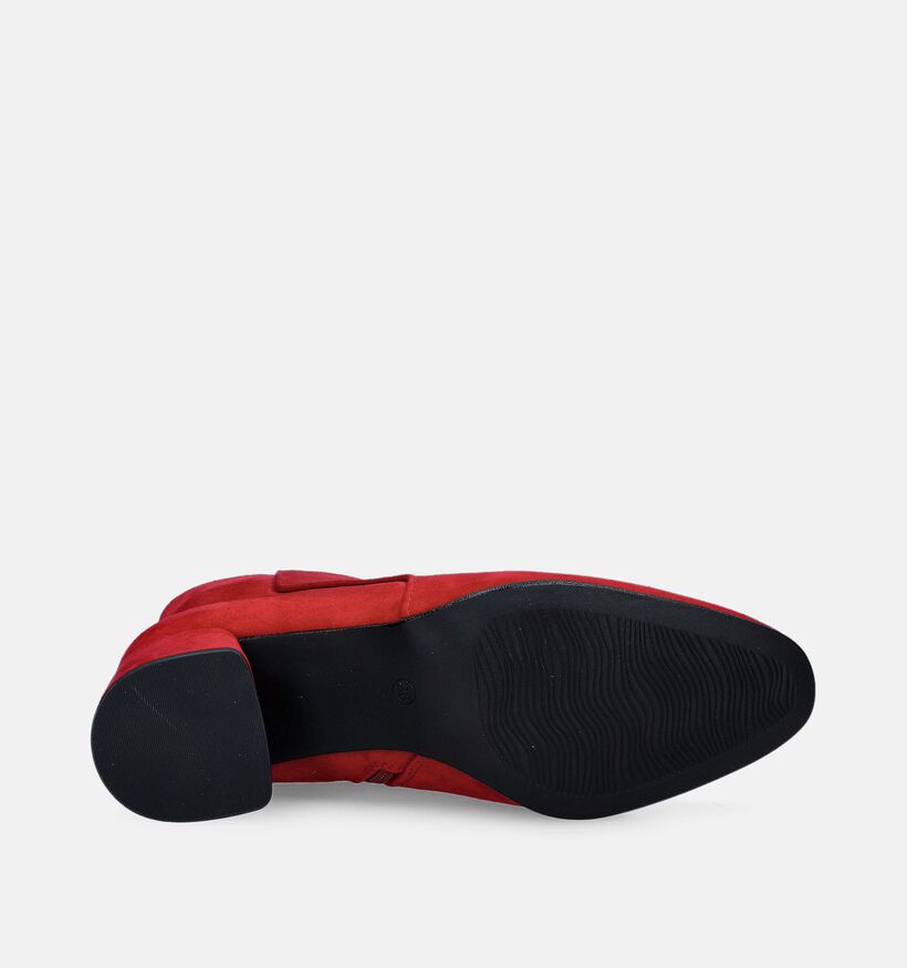 Marco Tozzi Rode Enkellaarsjes met blokhak voor dames (346760)