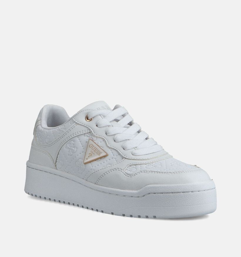Guess Miram Witte Geklede Sneakers voor dames (366541) - geschikt voor steunzolen