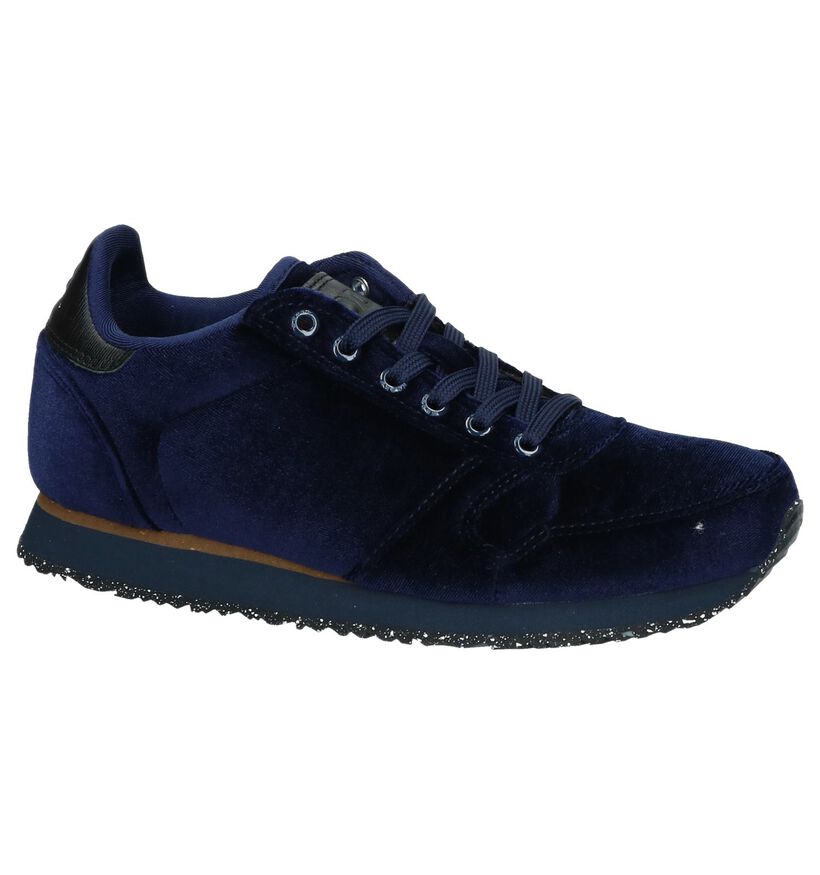 Woden Ydun Velvet Donker Blauwe Sneakers in velours (225715)