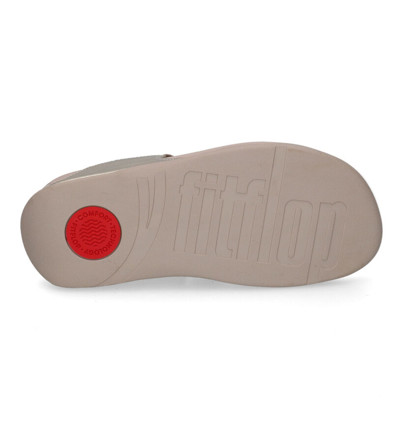 FitFlop Walkstar Wide Fit Webbing Gouden Teenslippers in leer (302648)