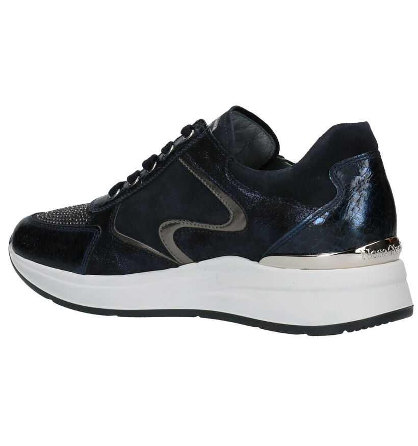 NeroGiardini Blauwe Sneakers in nubuck (278977)