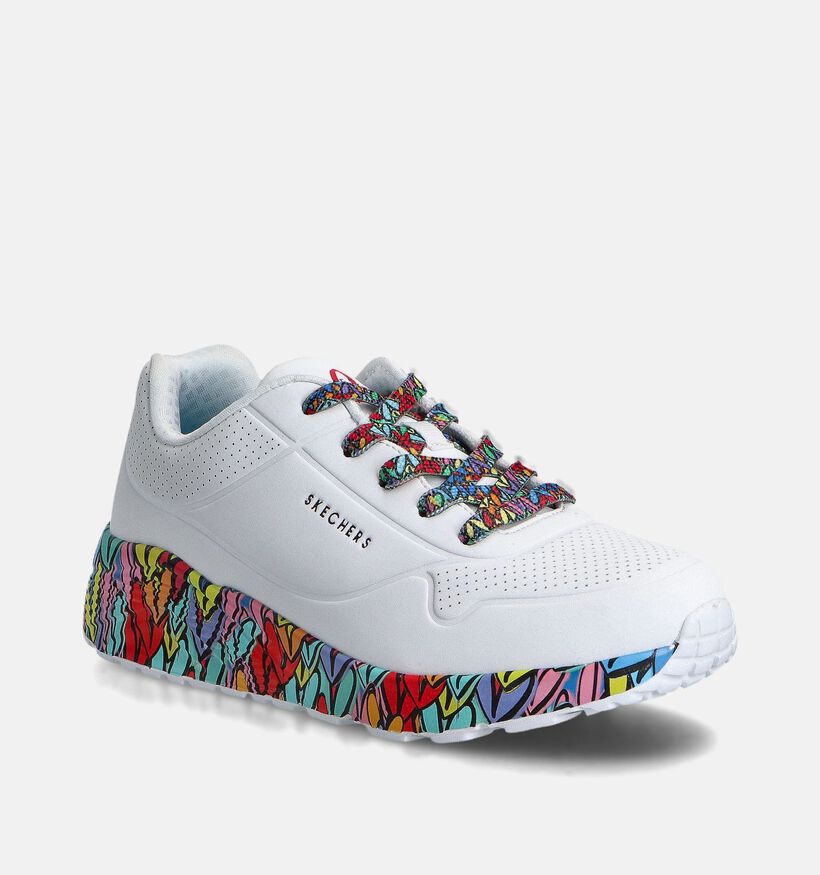 Skechers Uno Lite Subtle Love Witte Sneakers voor meisjes (360956)